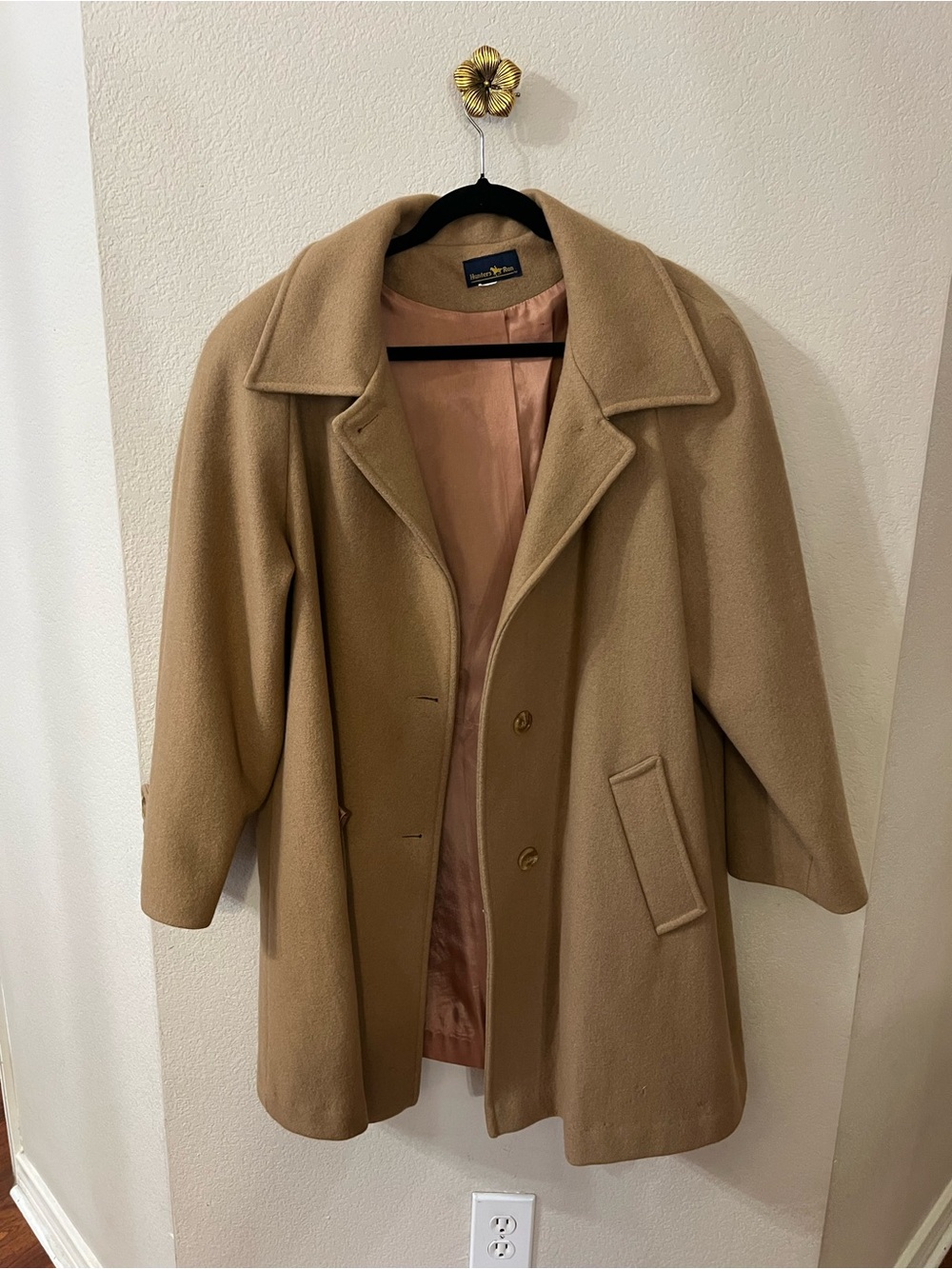 Hunter Camel Wool-Blend Pea Coat
